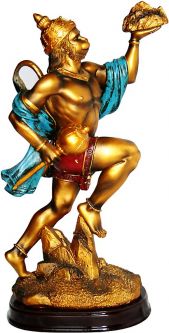 Hanuman Jumping 9" Varnished